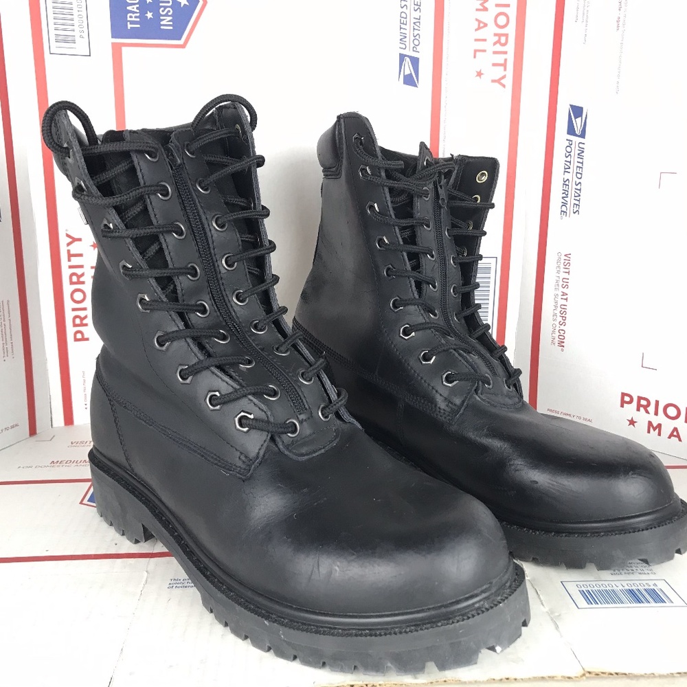 Thunder Road Mens Leather Combat Boots Size 12